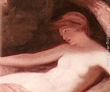 George Romney Wall Art - Reclining Female Nude